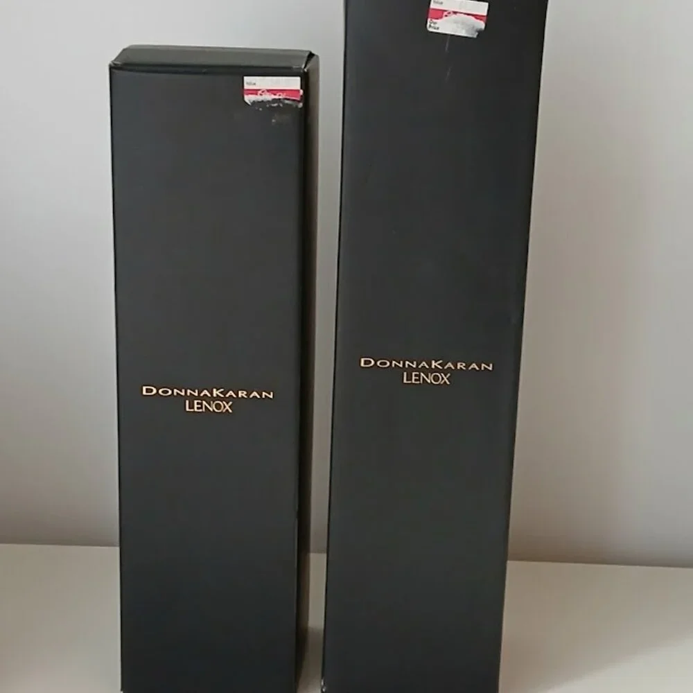 Donna Karan Burnished Metal Candle Holders (2) LENOX - NEW